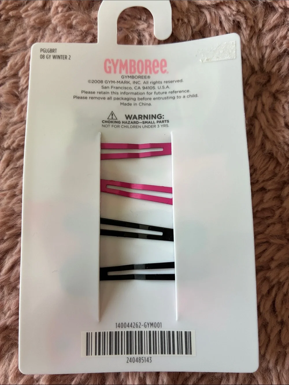 Gymboree 2008 Wild One Black & White Zebra and Pink Dot Kids Hair Bow Clips